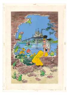 Will | Illustration originale réalisée pour le mur inauguré à Bruxelles en 1997. Trace de rouille et agrafes, traces d’adhésifs. Signé. Aquarelle et gouache sur papier | Christie’s