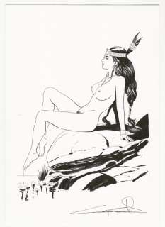 Giuseppe Candita | Giuseppe Candita - illustrazione originale "Indiana" - Page volante - Exemplaire unique | Catawiki