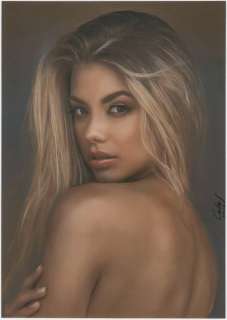 Calas, J.M. | Jean Michel Calas - Dessin original en couleur - Portrait érotique - Format dessin: 21 x 29,7 cm. - (2022) | Catawiki