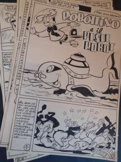 Giuseppe Perego | Robottino e il pesce robot - Giuseppe Perego - 10 x tavole originali - storia completa - Page volante - EO - (1960) | Catawiki