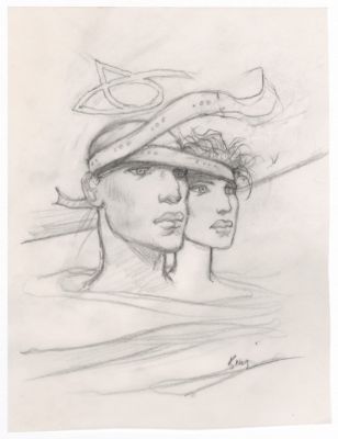 Enki Bilal | GRAPHITE IN PROGRESS 3 – Dessin original 97 | Galerie Barbier