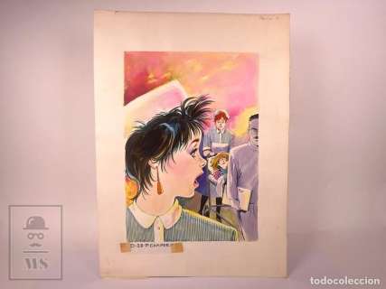 Obra Original Portada Revista Pecosa Nº 11 1986 Purita Campos Técnica Mixta 36,5 x 51 cm