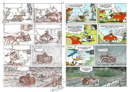Sune Troelstrup, Millet | Donald Duck -"The Pirates are Coming" - D/D 2003-031 - page 4 - Signed Original Comic Page by Millet (2005) | Catawiki