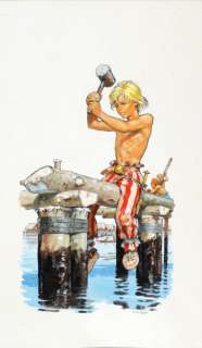 Joubert, Pierre | Jeune Gaulois. Gouache originale réalisée en 1971 ou 1972 | Coutau Bégarie