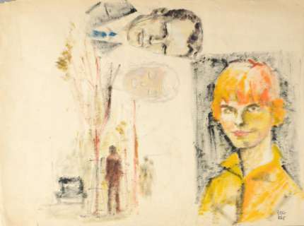 Pratt, Hugo | Anne Frognier et quelques études de personnages. Elle était | Coutau Bégarie