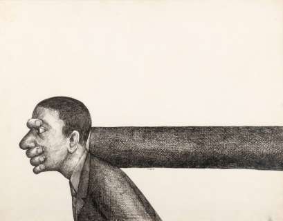 Roland Topor - Bella Ciao - La guerre de mille ans Encre de Chine pour une