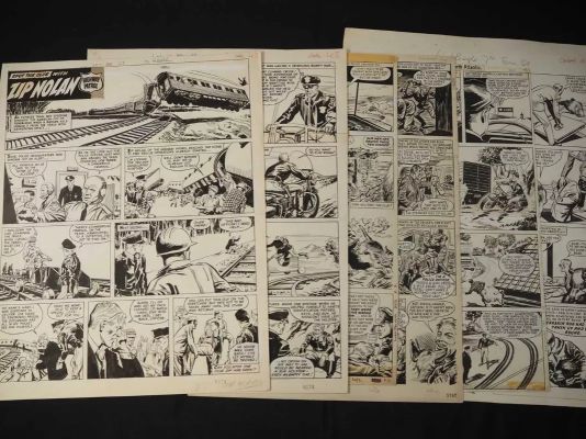 Lot 324 - ZIP NOLAN - 6 pages of original comic art from various issues of ’Lion’ comic, circa 1967 - G/VG ( | Excalibur Auctions