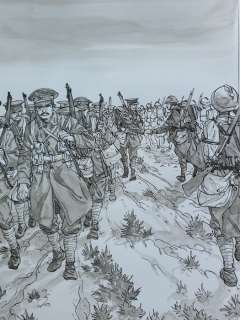 Mael | Mael - Dessin original couleur - Page de titre - Notre Mère la guerre - (2014) | Catawiki