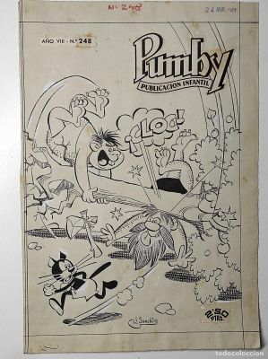 PORTADA ORIGINAL A PLUMILLA PUMBY Nº 248 - J. SANCHIS - CON ESTUDIO DE COLORES | todocoleccion (Buy It Now)