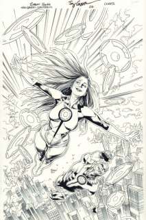 Jay Leisten - green lanterns #6 cover - simon baz and jessica cruz - 2016 signed