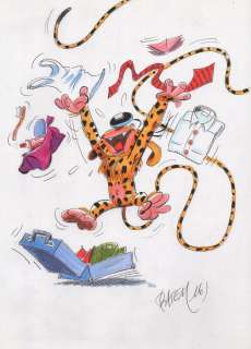 Batem | Le Marsupilami, illustration pleine page au stylo … | Millon