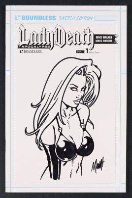 Matt Martin | Lady Death Apocalypse #1 (2015) Lovely Sketch Cover by Matt Martin | mycomicshop.com