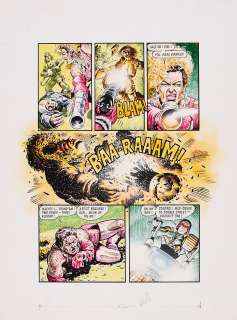 2000 AD Annual 1987 original Judge Dredd ’Ladies Night’ pg 29 colour artwork by Bryan Talbot | Comic Book Auctions ltd