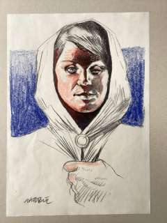 Liberatore, Tanino | Liberatore, Tanino - Dessin original couleur - Boxeuse | Catawiki