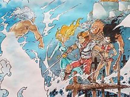 Tarquin, Didier | Tarquin, Didier - Originele tekening - Aquarel met alle hoofdfiguren - Lanfeust van Troy - (2019) | Catawiki