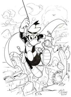 Sergio Cabella | Paperinik - Duck Avenger above the Grand Canyon - Signed Original Artwork by Sergio Cabella - (2023) | Catawiki