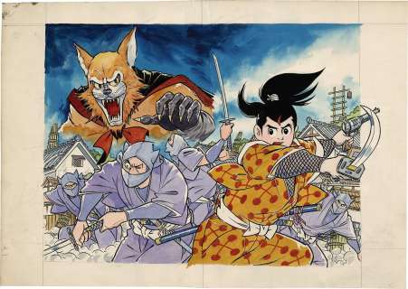 Taku Horie Hand-Drawn Color Illustration "Yaguruma Kennosuke" | Mandarake (Big Web)