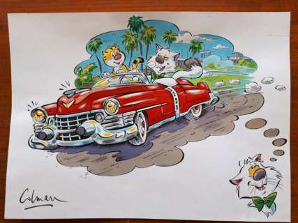 Colman | Colman, Stéphan - Dessin original - Billy the Cat - American Dream | Catawiki