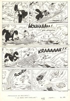 Mazel | Planche originale N°38 - La Saga des gorilles - Boulouloum et Guiliguili (Les jungles perdues) | Daniel Maghen