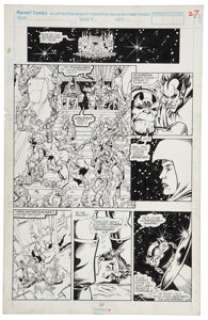 George Perez and Joe Rubinstein Infinity Gauntlet #2 page 27 Original Art (Marvel, 1991). Thanos brings Starfox -