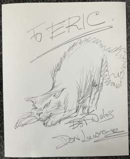 Don Lawrence | Don Lawrence - Originele tekening in potlood van een kat - Gesigneerd | Catawiki