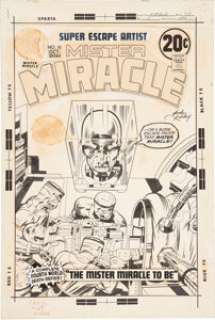 Jack Kirby and Mike Royer Mister Miracle #10 Cover Original Art (DC, 1972). Mister Miracle faces World -