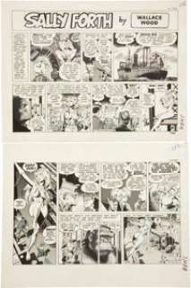 Wally Wood Sally Forth King Kong Parody Comic Strip #S48 Original Art (Wood and Richter, 1972). Hilarious -
