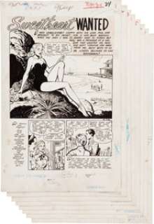 John Celardo Intimate Love #27 Complete 8-page Story "Sweetheart Wanted" Original Art (Standard, 1953). -