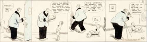 Frank King Gasoline Alley Daily Comic Strip Original Art dated 2-16-27 (Chicago Tribune, 1927). Skeezix was -