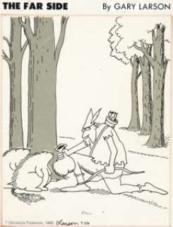 Gary Larson The Far Side Daily Comic Strip Original Art dated 7-26-82 (Chronicle Features, 1982). Even in his - | Heritage