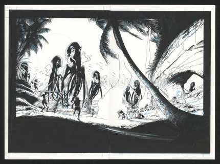 Olivier Vatine - Double planche originale n°46 et 47 - La Ville - Niourk