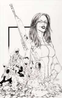 Joe Benitez and Joe Weems G. I. Joe Reloaded #8 The Baroness Cover Original Art (Devil‘s Due Publishing, 2004). -