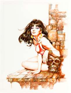 Jose Gonzalez Vampirella #39 Frontispiece Re-Creation Painted Illustration Original Art (2003). Top Vampirella -