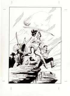 Mark Schultz Cadillacs and Dinosaurs 3-D #1 Cover Original Art (Kitchen Sink, 1992). Reminiscent of the classic -