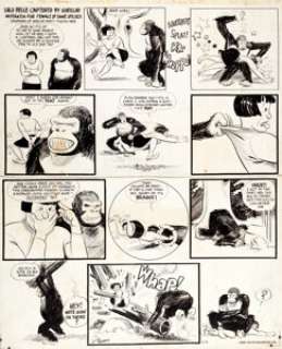 Roy Crane Captain Easy Comic Strip Original Art dated 5-16-43 (NEA Service, 1943). It‘s a Lulu Belle Suggs solo -