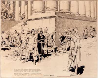 Hal Foster Prince Valiant Partial Sunday Comic Strip Original Art dated 10-6-40 (King Features Syndicate, - | Heritage