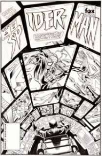 Alex Saviuk and Don Hudson Spider-Man Adventures #4 Cover Original Art (Marvel, 1995). Spider-Man is facing -