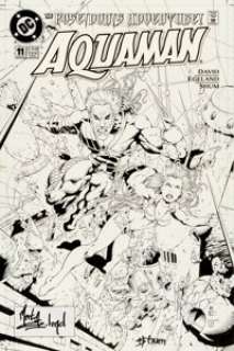Martin Egeland and Howard Shum Aquaman #11 Cover Original Art (DC, 1995). Aquaman and Dolphin swim through -