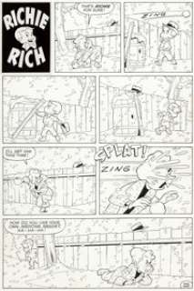 Marty Taras (attributed) Little Dot #9 Complete 1-Page Richie Rich Story Original Art (Harvey, 1955). This -