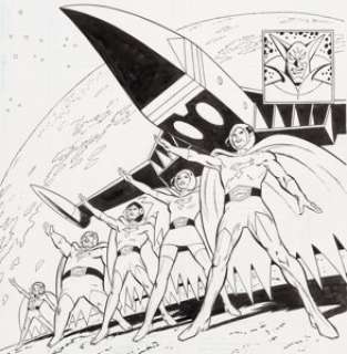 Win Mortimer (attributed) Battle of the Planets #1 Unpublished Cover Original Art (Western/Gold Key, 1979). -