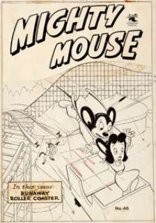 Art Bartsch (attributed) Mighty Mouse Comics #46 Cover Original Art (St. John, 1953). Mighty Mouse saves the -