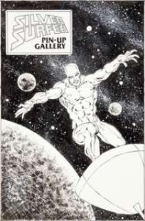 Joe Brozowski (as Birch) Silver Surfer Annual #4 Silver Surfer Pin-Up Original Art (Marvel, 1991). The -