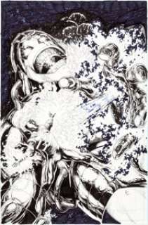 Gary Frank Brightest Day #22 Cover Original Art (DC, 2011). Firestorm attacks the Anti-Monitor in this -