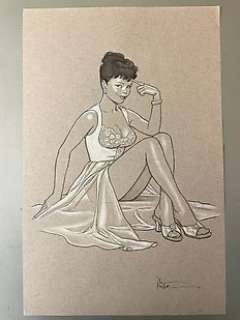 Hitte, Patrick | Hitte, Patrick - Dessin original couleur - Pin-Up | Catawiki