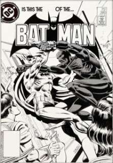 Rick Hoberg and Dick Giordano Batman #380 Cover Original Art (DC, 1985). Robin (Jason Todd) and his ersatz adoptive -