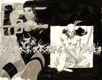 Frank Miller Elektra Saga #4 Wraparound Cover Original Art (Marvel, 1984)....
