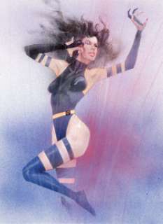 Bill Sienkiewicz Fleer Ultra X-Men Trading Card #7 Psylocke Illustration Original Art (Marvel/Fleer, 1994)....