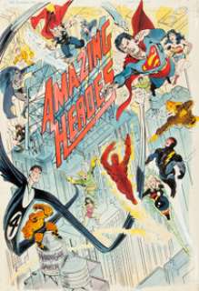 Ed Hannigan and Klaus Janson Amazing Heroes #45 Cover Original Art (Fantagraphics, 1984)....