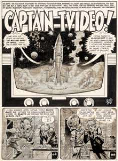 Jack Davis MAD #15 Complete 7-Page Story "Captain TVideo!" Original Art (EC, 1954).... (Total: 7 Original Art) | Heritage
