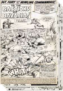  - Dick Ayers and John Severin Sgt. Fury and His Howling Commandos #53 Partial Story Original Art Group of 13 (Marvel... (Total: 13 Original Art)
